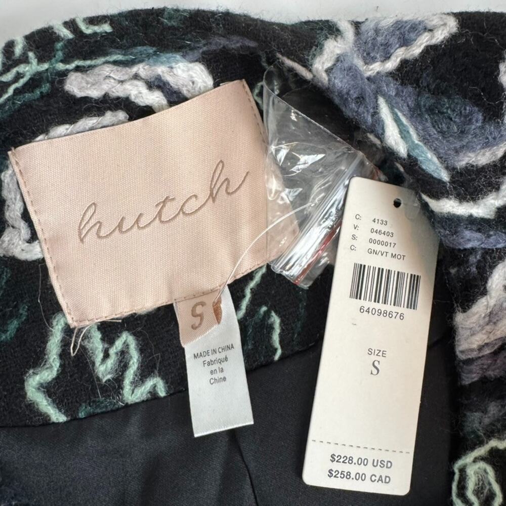 New $228 Anthropologie Floral Tapestry Embroidered Coat Hutch $260 Small Blue - Picture 2 of 15